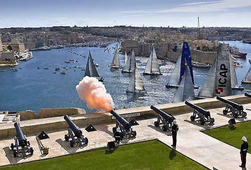 The Start of the 31st Rolex Middle Sea Race from the Upper Barrakka Gardens. Photo copyright Rolex and Kurt Arrigo.