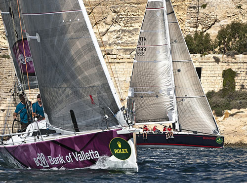 Anthony Camilleri's Canard 41 BOV Plain Sailing, wins the Double Handed Class in the 31st Rolex Middle Sea Race. Photo copyright Rolex and Kurt Arrigo.