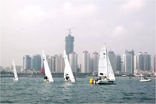 The Fareast 26 fleet at China’s Club Regatta, Qingdao, June, 2010.