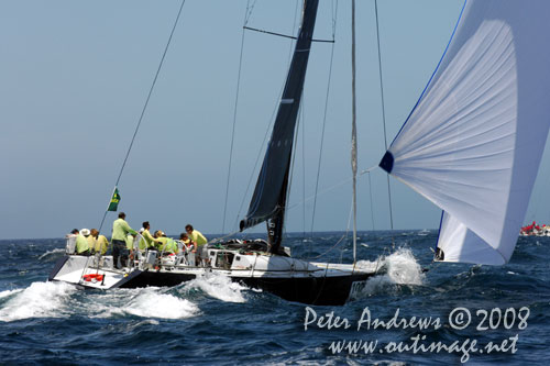 Graeme Wood’s Judel Vrolijk designed 52 footer Wot Yot outside Sydney Heads after the start of the Rolex Sydney Hobart 2008. Photo Copyright Peter Andrews.