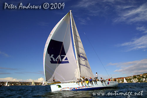 David Pescud’s Lyons 52 Kayle, during the Winter Series on Sydney Harbour in 2009. Photo Copyright Peter Andrews.