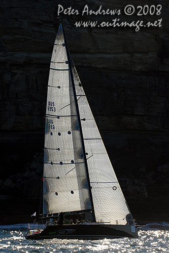 Graeme Wood’s Judel Vrolijk designed 52 footer Wot Yot in the shadow of North Head, just after the start of the Sydney to Gold Coast Race 2008. Photo Copyright Peter Andrews.