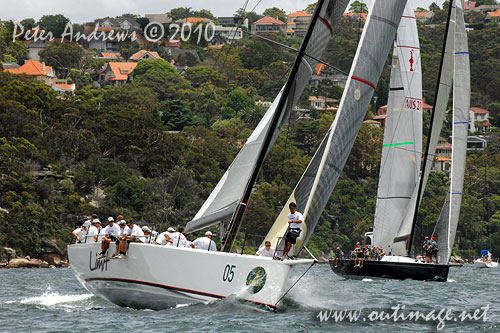Alan Brierty’s RP62 Limit, during the SOLAS Big Boat Challenge 2010 on Sydney Harbour. Photo copyright Peter Andrews, Outimage Australia.