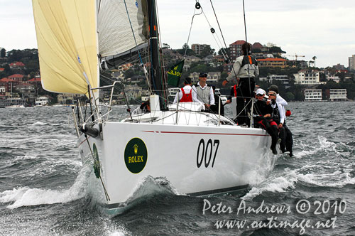 Colin Woods' Cookson 50, Pretty Fly II, ahead of the start of the Rolex Sydney Hobart 2010. Photo copyright Peter Andrews, Outimage Australia.