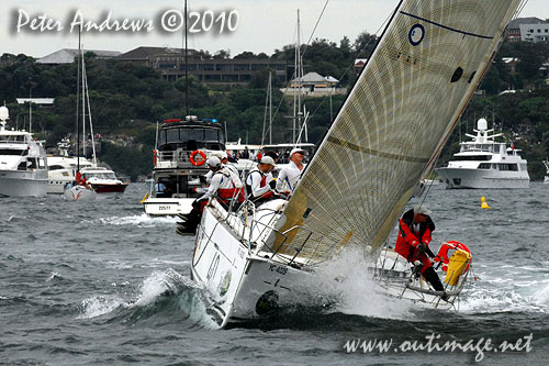 Overall winner of the 2009 Rolex Sydney Hobart, Andrew Saies' Beneteau First 40 Two Trew, ahead of the start of the Rolex Sydney Hobart 2010. Photo copyright Peter Andrews, Outimage Australia.