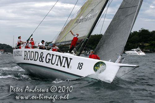 Bill Wild's Reichel Pugh 55 Rod & Gunn Wedgetail from Queensland, ahead of the start of the Rolex Sydney Hobart 2010. Photo copyright Peter Andrews, Outimage Australia.