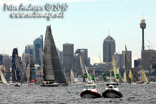 The fleet, ahead of the start of the Rolex Sydney Hobart 2010. Photo copyright Peter Andrews, Outimage Australia.