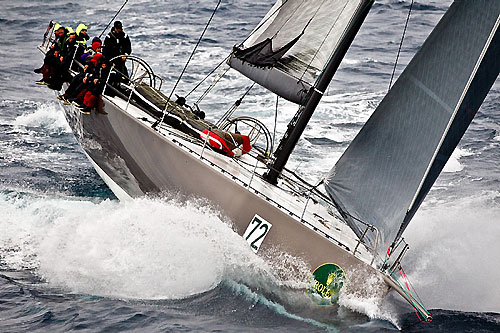 Niklas Zennström’s Judel Vrolijk 72 Rán, off the New South Wales south coast during the Rolex Sydney Hobart Yacht Race 2010. Photo copyright Rolex and Carlo Borlenghi.