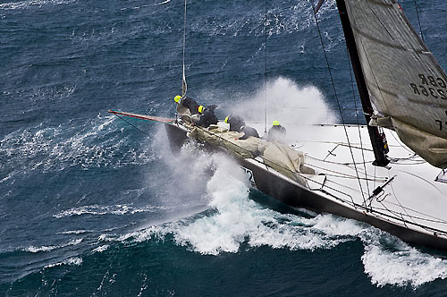 Niklas Zennström’s Judel Vrolijk 72 Rán, off the New South Wales south coast during the Rolex Sydney Hobart Yacht Race 2010. Photo copyright Rolex and Carlo Borlenghi.