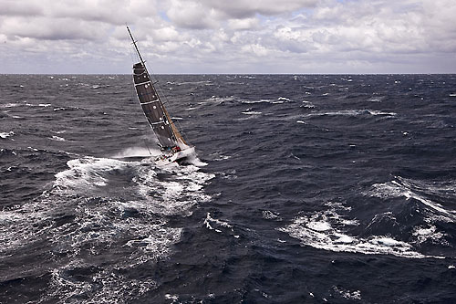 Matt Allen's Jones 70 Ichi Ban, sailing offshore with reduced sail during the Rolex Sydney Hobart 2010. Photo copyright Rolex and Carlo Borlenghi.