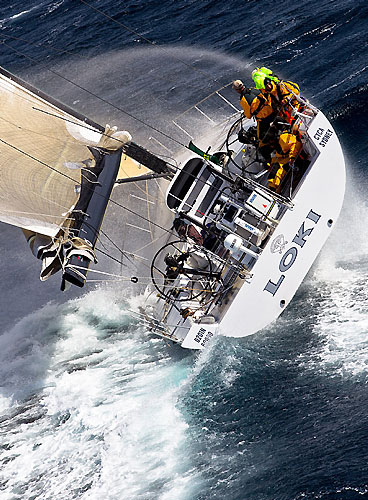Stephen Ainsworth's Reichel Pugh 63 Loki, offshore during the Rolex Sydney Hobart 2010. Photo copyright Rolex and Carlo Borlenghi.