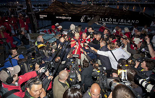 Arrival of Bob Oatley's Wild Oats XI at Constitution Dock, Hobart. Photo copyright Rolex and Carlo Borlenghi.