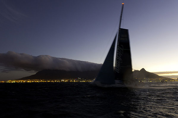 Cape Town South Africa looking good for Team Telefonica's arrival to finish first in Leg 1 of the Volvo Ocean Race 2011-12 from Alicante, Spain to Cape Town, South Africa. Photo Paul Todd / Volvo Ocean Race.