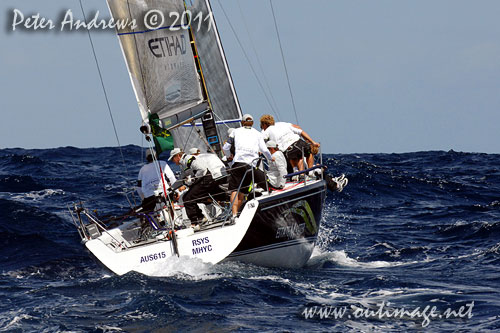 Martin and Lisa Hill's Estate Master (AUS), during day one of the Rolex Farr 40 World Championships 2011, Sydney Australia. Photo copyright Peter Andrews, Outimage Australia.