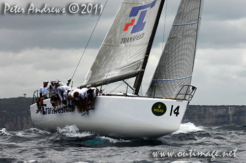 Guido Belgiorno-Nettis' Transfusion, during day 1 of the Rolex Farr 40 World Championships 2011, Sydney Australia. Photo copyright Peter Andrews, Outimage Australia.
