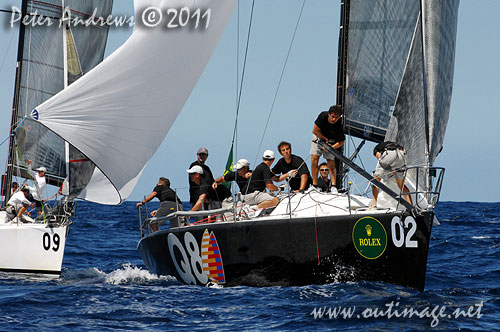 Massimo Mezzaroma and Antonio Sodo Migliori’s Nerone (ITA), during the Rolex Farr 40 World Championships 2011, Sydney Australia. Photo copyright Peter Andrews, Outimage Australia.