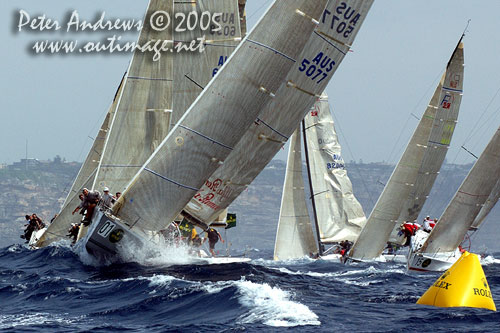 Farr 40 action back in 2005 at the Rolex Pre-Worlds, offshore Sydney Australia. Photo copyright Peter Andrews, Outimage Australia.