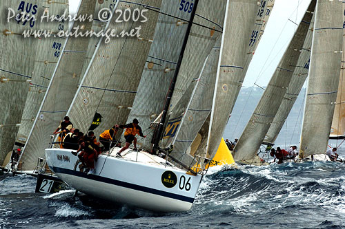 Farr 40 action back in 2005 at the Rolex Pre-Worlds, offshore Sydney Australia. Photo copyright Peter Andrews, Outimage Australia.