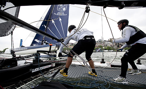 Team Extreme in action on day 3 of Act 3, Instanbul, during the Extreme Sailing Series 2011, Istanbul, Turkey. Photo copyright Lloyd Images.