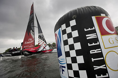 Emirates Team New Zealand, on day 4 of Act 3, Instanbul, during the Extreme Sailing Series 2011, Istanbul, Turkey. Photo copyright Lloyd Images.