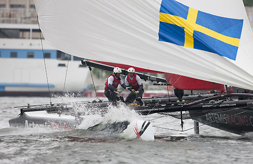 Artemis Racing, on day 4 of Act 3, Instanbul, during the Extreme Sailing Series 2011, Istanbul, Turkey. Photo copyright Lloyd Images.