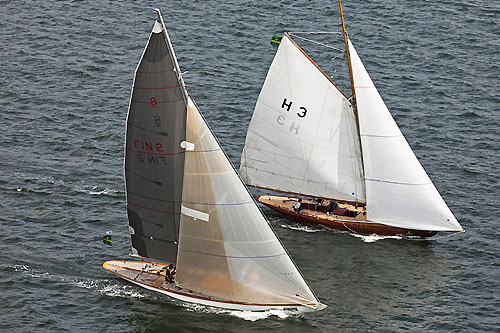 Wilhelm Wagner's 8mR Edit (1911, H 3) from Bodman, Germany and Timo Saalasti's 8mR Sagitta (1912 FIN 2) from Espoo, Finland. Photo copyright Rolex and Daniel Forster.