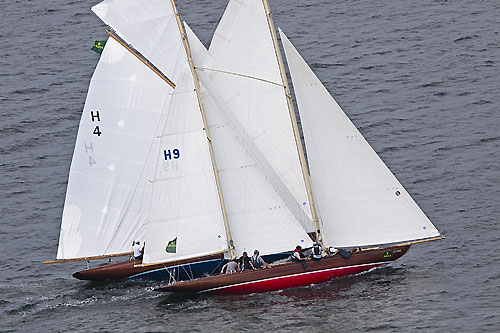 Andi Lochbrunner’s 8mR Elfe II (GER H9, 1912) from Lindau, Germany and Richard Gervé’s 8mR Sposa (H 4, 1912), from Bodman, Germany, during the 2011 Rolex Baltic Week. Photo copyright Rolex and Daniel Forster.