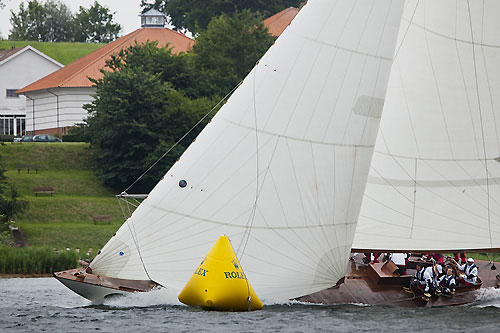 Wilfried Beeck’s 12mR Trivia (GER 10, 1937) from Hamburg, Germany, during the 2011 Rolex Baltic Week. Photo copyright Rolex and Daniel Forster.