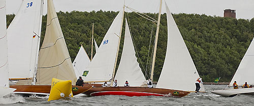 Andi Lochbrunner’s 8mR Elfe II (GER H9, 1912) from Lindau, Germany and Magne Brekke’s 8mR Wanda (N 38, 1937) from Snaroya, Norway, during the 2011 Rolex Baltic Week. Photo copyright Rolex and Daniel Forster.