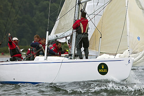 Jean Fabre’s 8mR YQuem II (SUI 2, 2002) from Vesenaz, Switzerland, winner of race 7, during the 2011 Rolex Baltic Week. Photo copyright Rolex and Daniel Forster.