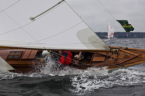 Hanns-Georg Klein's 8mR Anne Sophie (1938, GER 15) from Munich, Germany, during the 2011 Rolex Baltic Week. Photo copyright Rolex and Daniel Forster.