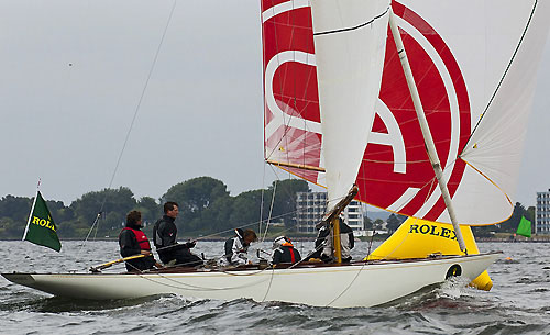 Andreas Krause’s 6mR Sleipnir II (GER 17, 1935) from Kiel, Germany, leader after 3 races, during the 2011 Rolex Baltic Week. Photo copyright Rolex and Daniel Forster.