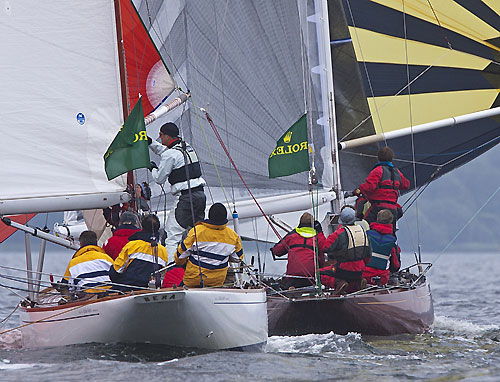 Werner-Heinz Schifferl’s 8mR Bera (AUT 12, 1922) from Hörbranz, Austria) and Hans Peter Strepp's 8mR Feo (E 3, 1927) from Heikendorf, Germany, during the 2011 Rolex Baltic Week. Photo copyright Rolex and Daniel Forster.