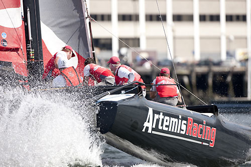 Artemis Racing in action skippered by Terry Hutchinson, during the Extreme Sailing Series 2011, Boston, USA. Photo Copyright Lloyd Images.