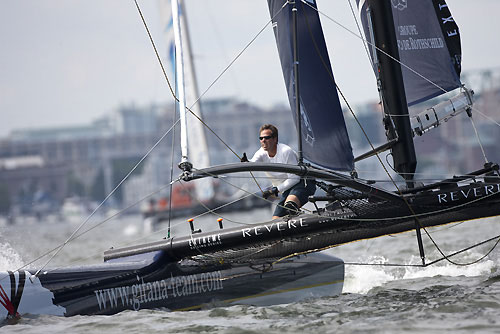 Groupe Edmond de Rothschild on day 3 of Act 4, during the Extreme Sailing Series 2011, Boston, USA. Photo Copyright Lloyd Images.