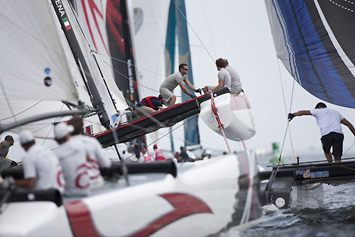 Luna Rossa, during the final day of Act 4 of the Extreme Sailing Series 2011, Boston, USA. Photo Copyright Lloyd Images.