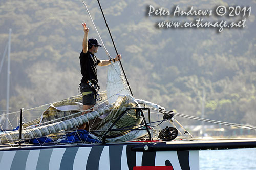 Bowman on Investec Loyal before the start of the Audi Sydney Gold Coast 2011. Photo copyright Peter Andrews, Outimage Australia.