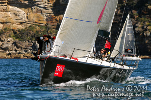 Michael Hiatt's Farr 55 Living Doll, after the start of the Audi Sydney Gold Coast 2011. Photo copyright Peter Andrews, Outimage Australia.