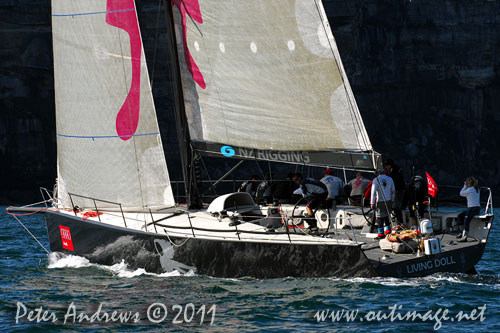 Michael Hiatt's Farr 55 Living Doll, after the start of the Audi Sydney Gold Coast 2011. Photo copyright Peter Andrews, Outimage Australia.