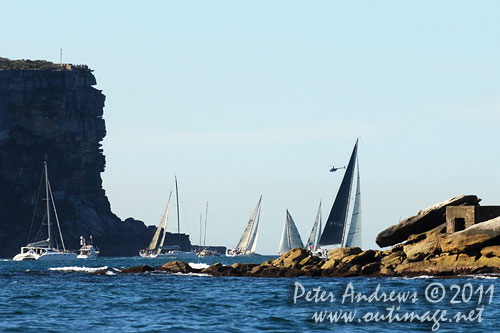 Looking through the heads after the start of the Audi Sydney Gold Coast 2011. Photo copyright Peter Andrews, Outimage Australia.