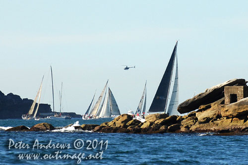 Looking through the heads after the start of the Audi Sydney Gold Coast 2011. Photo copyright Peter Andrews, Outimage Australia.