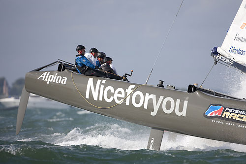 Niceforyou in action back on Day 1 of the Extreme Sailing Series 2011, Cowes, United Kingdom. Photo copyright Lloyd Images.