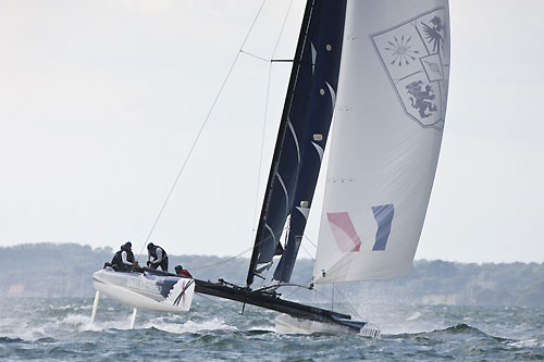 Groupe Edmond de Rothschild racing on Day 1 of Act 5 of the Extreme Sailing Series 2011, Cowes, United Kingdom. Photo copyright Lloyd Images