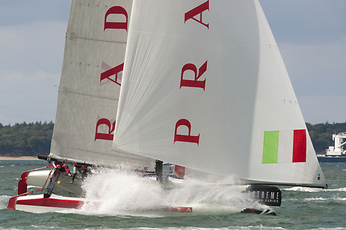 Max Sirena's Luna Rossa racing on Day 3at the Extreme Sailing Series 2011, Cowes, United Kingdom. Photo copyright Lloyd Images.