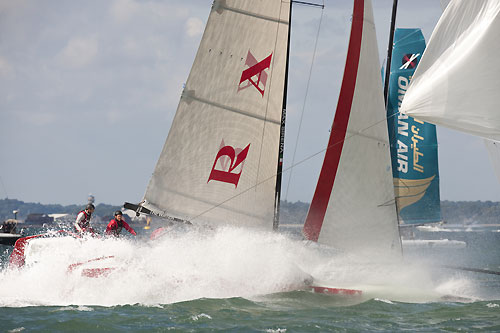 Luna Rossa racing on Day 3 at the Extreme Sailing Series 2011, Cowes, United Kingdom. Photo copyright Lloyd Images.