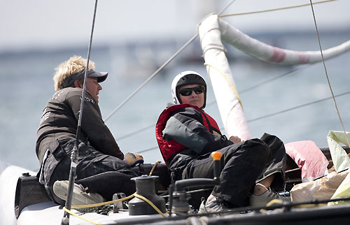 Sarah Gosling, double Olympic Gold medalist onboard Team Extreme at the Extreme Sailing Series 2011, Cowes, United Kingdom. Photo copyright Lloyd Images.