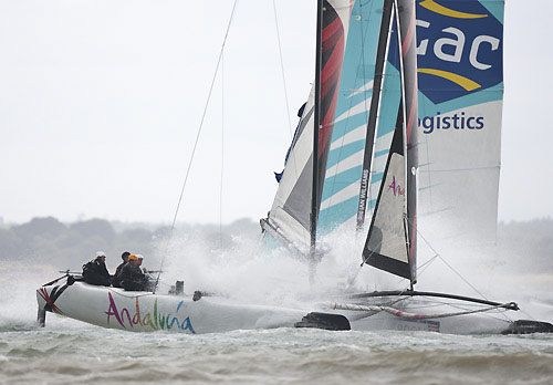 Action at the Extreme Sailing Series 2011, Cowes, United Kingdom. Photo copyright Lloyd Images.