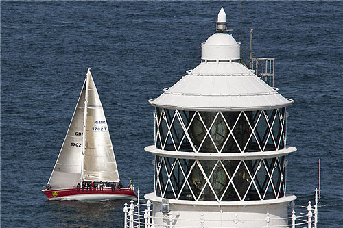 Ross Appleby's Oyster 48 Scarlet Oyster at Fastnet Rock, during the Rolex Fastnet Race 2011. Photo copyright Rolex and Carlo Borlenghi.