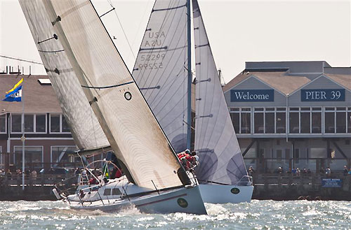 Brad Copper's Custom Tripp 43 TNT off Pier 39, during the Rolex Big Boat Series, San Francisco, California. Photo copyright Rolex and Daniel Forster.