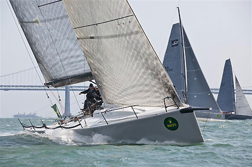 Ashley Wolfe’s Canadian TP 52, Mayhem Sail from Calgary Alberta, during the Rolex Big Boat Series, San Francisco, California. Photo copyright Rolex and Daniel Forster.